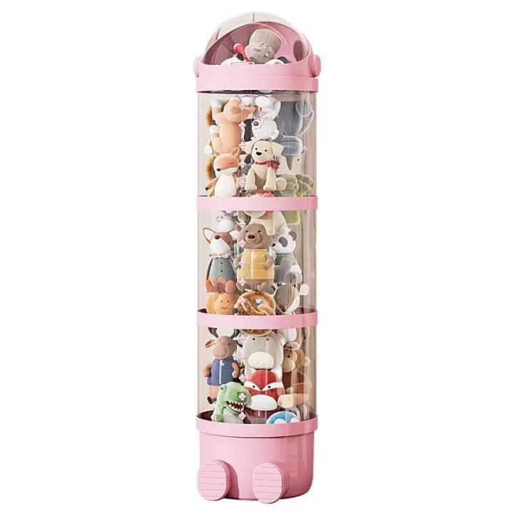 Peluş Oyuncak Saklama Tüpü, Pembe, 130cm x 28cm, Astronot Tasarım, Tekerleksiz