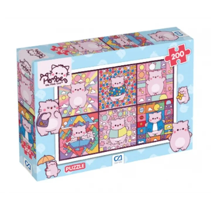 Pembe Kedi Puzzle 200