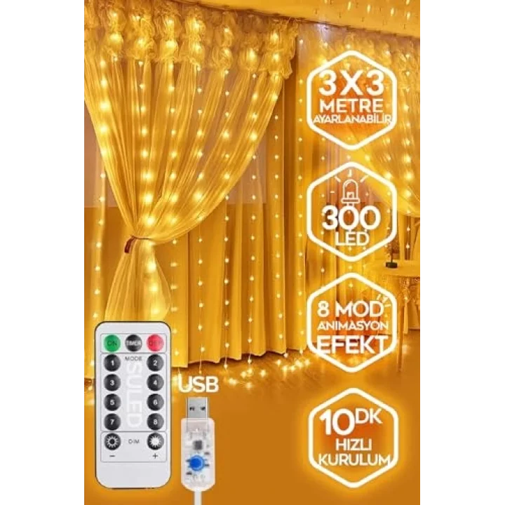 PERDE LED 3X3 KUMANDALI ANIMASYONLU