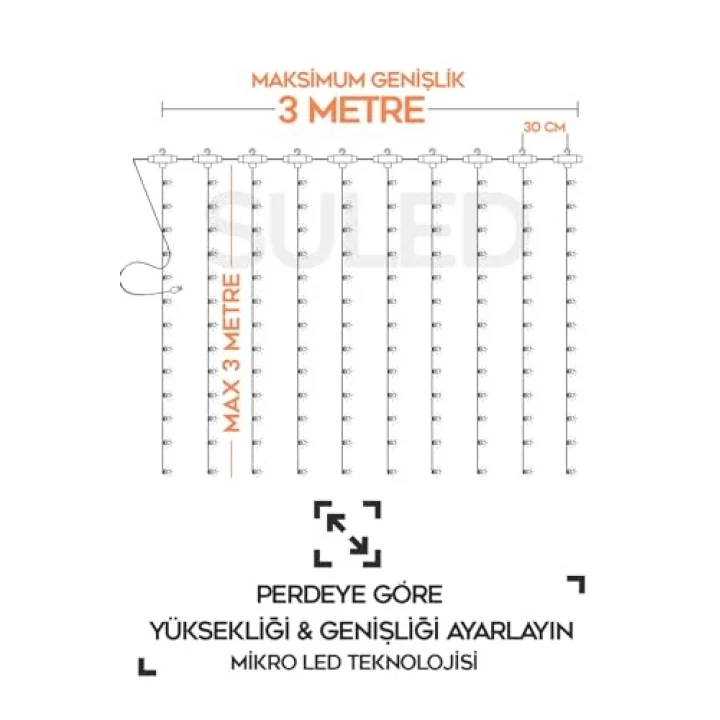 PERDE LED 3X3 KUMANDALI ANIMASYONLU
