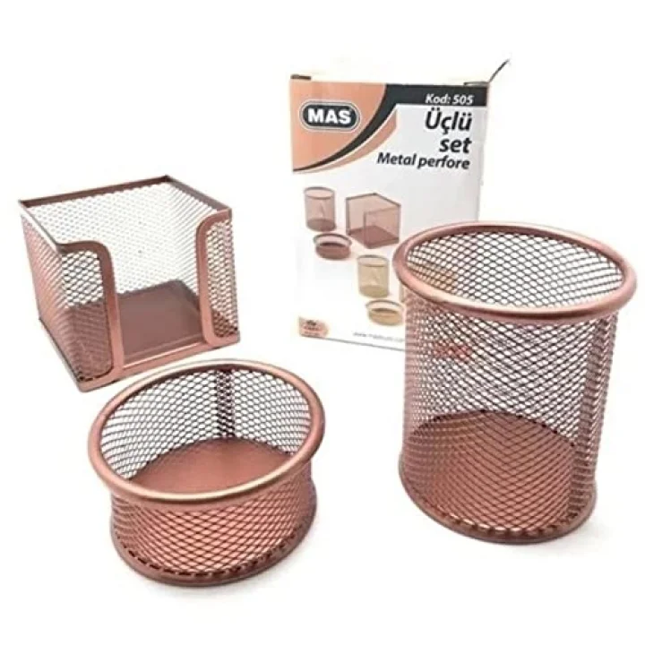 Perfore Üçlü Set Rose Gold