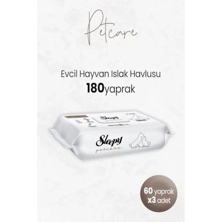 Petcare Evcil Hayvan Islak Havlusu 60lı x 3 Adet
