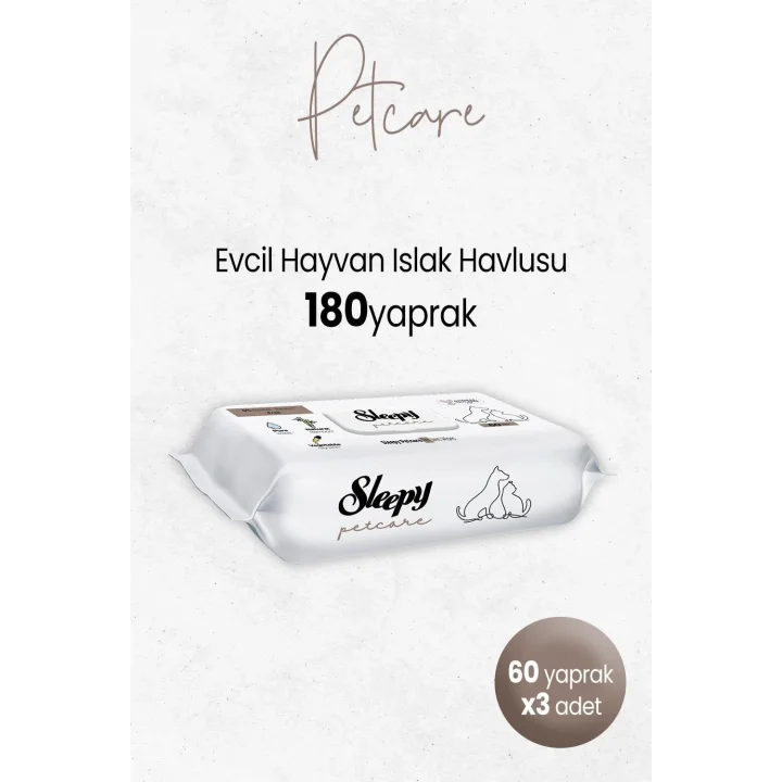 Petcare Evcil Hayvan Islak Havlusu 60lı x 3 Adet