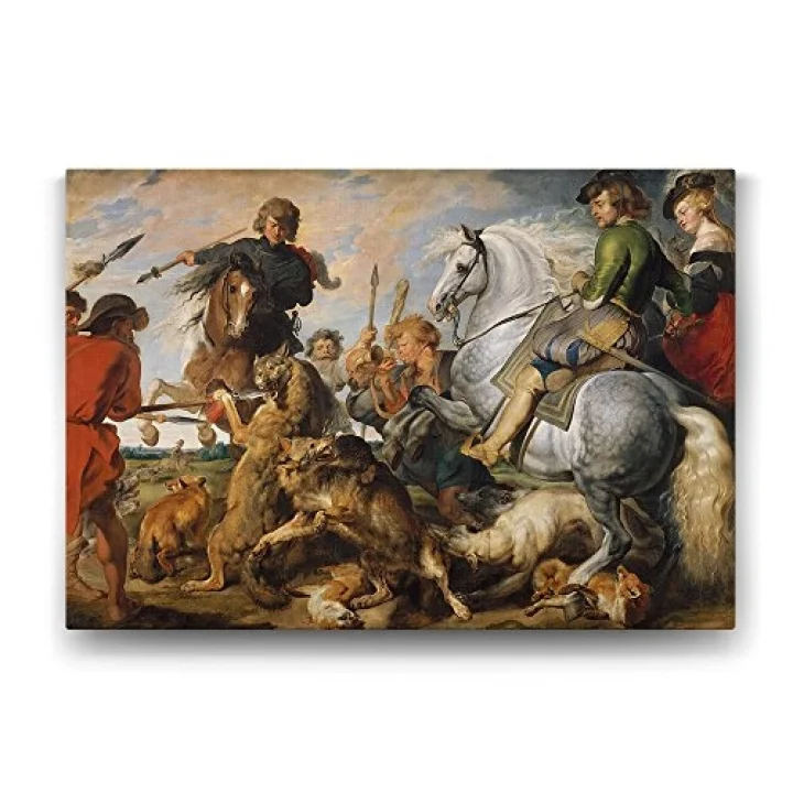 Peter Paul Rubens - Kurt ve Tilki Avı Tablosu - 90x60cm
