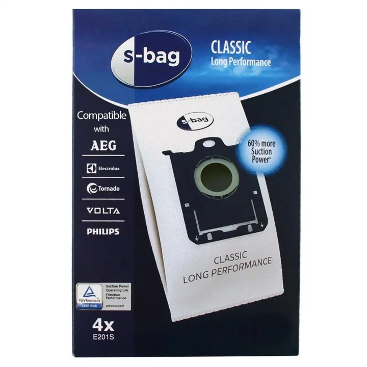 Philips, Electrolux ile Uyumlu S-Bag Süpürge Torbası 4lü Paket