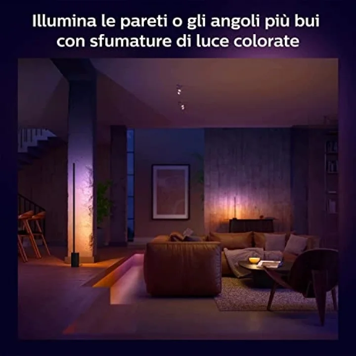 Philips Hue Gradient Signe Akıllı Led Zemin Işığı, Lambader, Siyah - 25.000 Saat Ampul Kullanım Ömrü