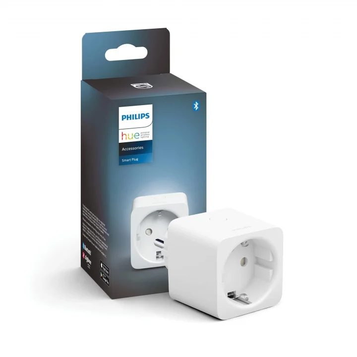 Philips Hue Hue ışık sistemleri için akıllı priz, lambaları kontrol etmek için akıllı priz, sesli kumanda ve her yerden uygulama ile uyumlu, beyaz