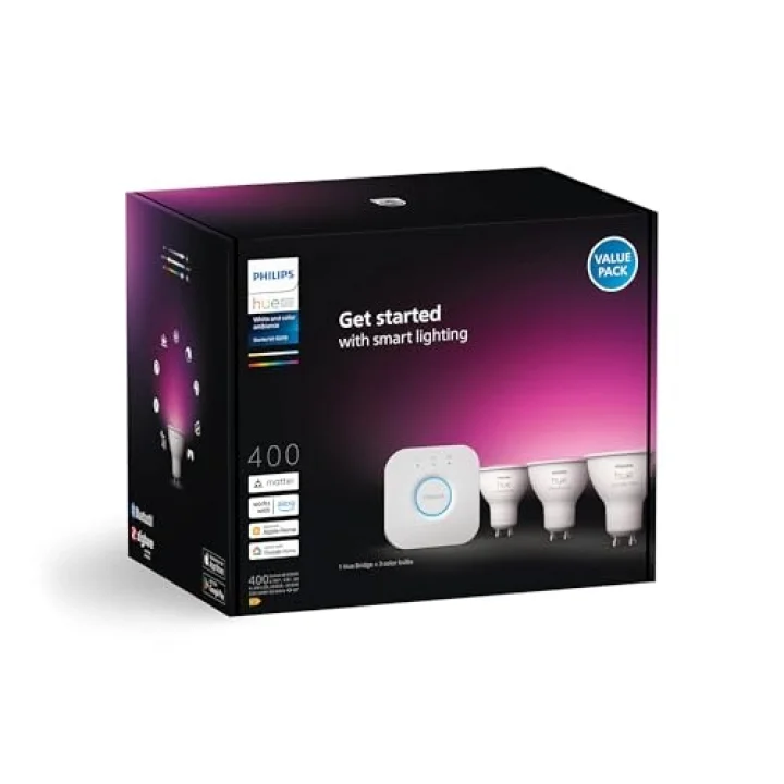 Philips HueWCA 4.2W GU10 Renkli Spot Akıllı Ampul 3lü Başlangıç Seti