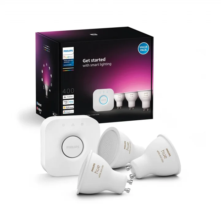 Philips HueWCA 4.2W GU10 Renkli Spot Akıllı Ampul 3lü Başlangıç Seti