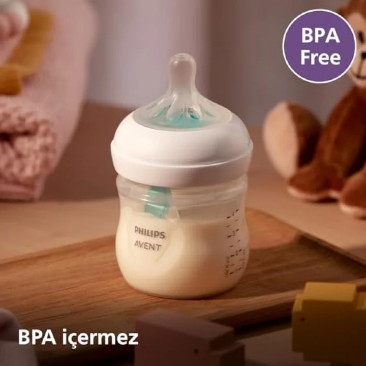 Philips Natural Response Baby Bottle, 125 ml / 4 oz, 0-3m, Slow Flow, BPA Free, SCY670/01