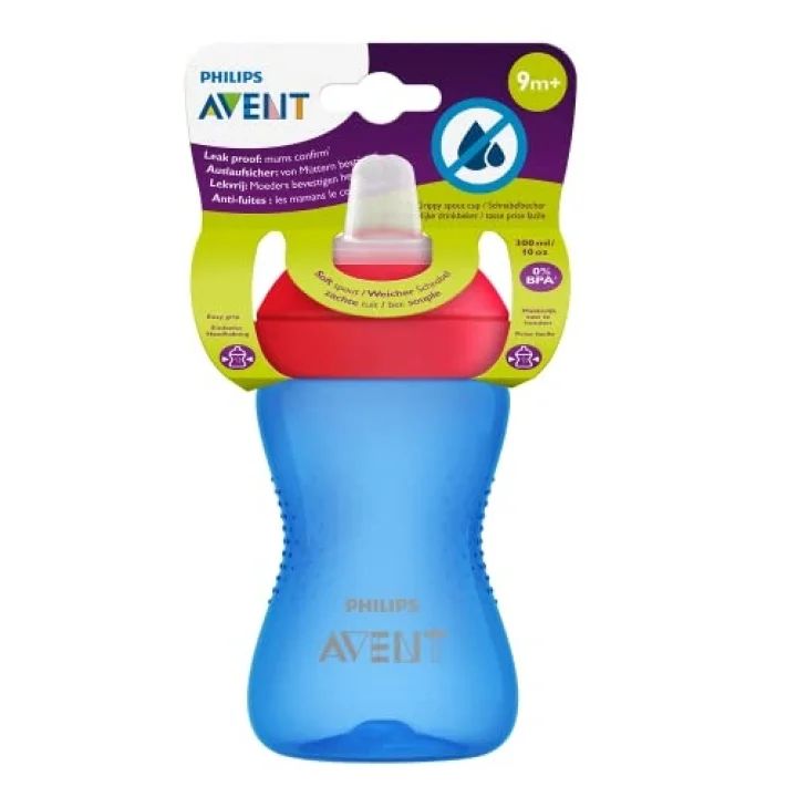 Philips Yumuşak Uçlu Alıştırma Bardağı, 9 Ay, 300 Mililitre, Mavi, SCF802/01