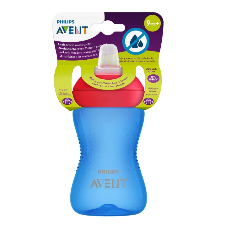 Philips Yumuşak Uçlu Alıştırma Bardağı, 9 Ay, 300 Mililitre, Mavi, SCF802/01