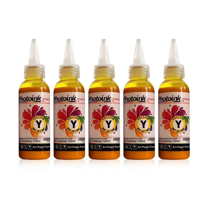 Photoink Epson Uyumlu Kuşe Mürekkebi, 500 Ml. Sari Kuşe Matbaa Mürekkebi