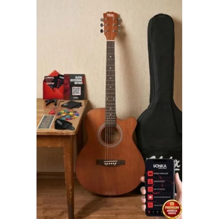 PHX-187 Masif Ağaç Akustik Gitar 4/4 Yetişkin Boy