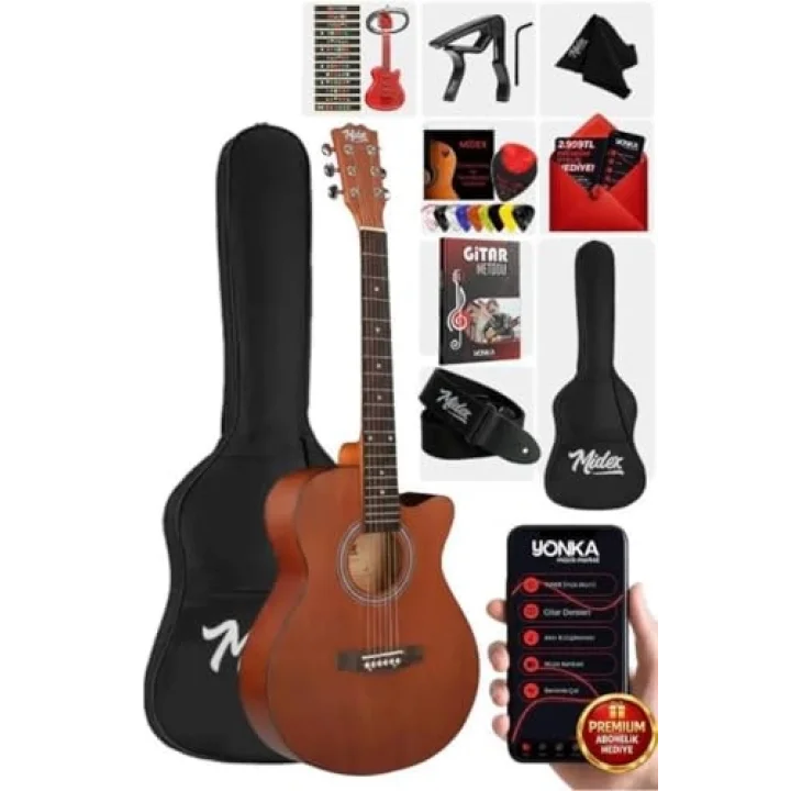 PHX-187 Masif Ağaç Akustik Gitar 4/4 Yetişkin Boy
