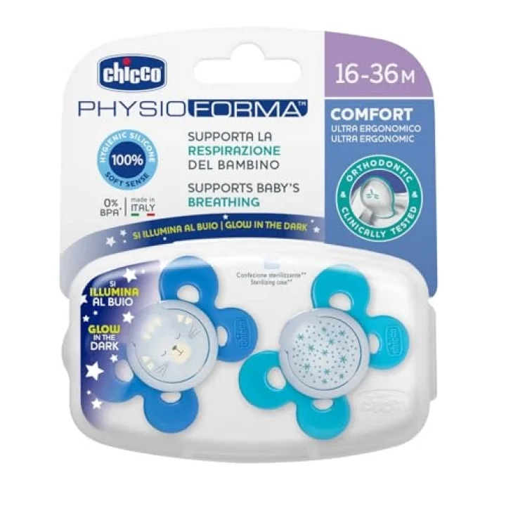 PhysioForma Comfort Silikon Emzik (16-36 Ay, 2li), Mavi