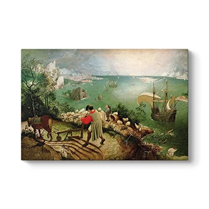 Pieter Brueghel - İkarusun Düşüşü Kanvas Tablo 45 x 30