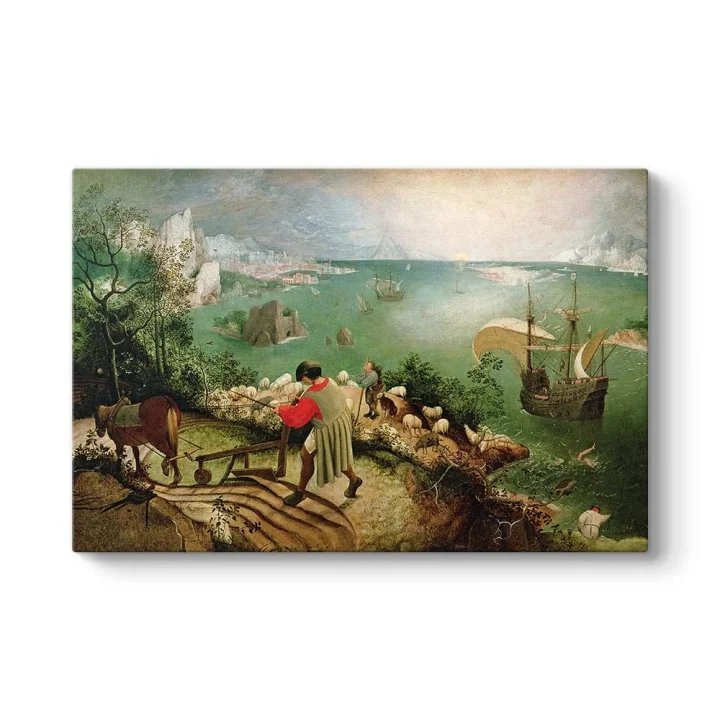 Pieter Brueghel - İkarusun Düşüşü Kanvas Tablo 45 x 30