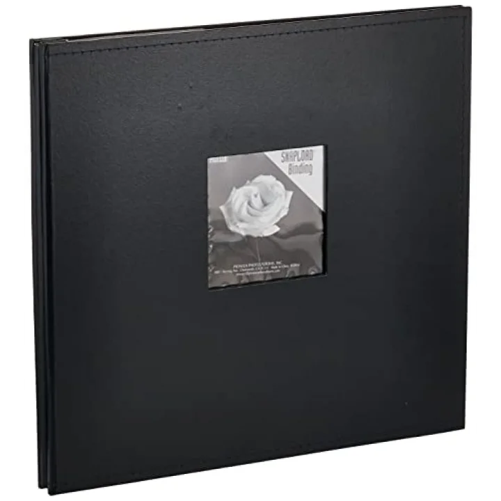 Pioneer 30cm by 30cm Snapload Sewn Leatherette Frame Cover Memory Book, Black