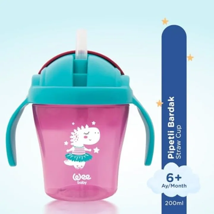 Pipetli Bardak 200 ml - PEMBE