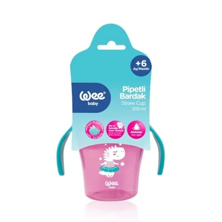 Pipetli Bardak 200 ml - PEMBE