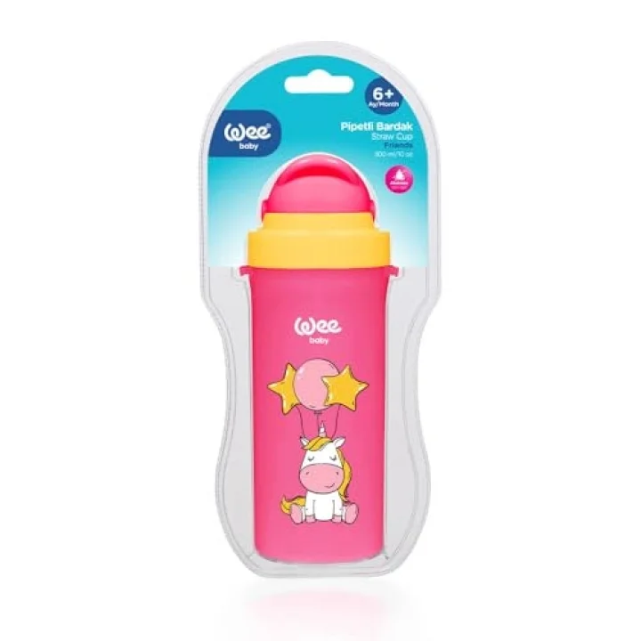 Pipetli Bardak 300 ml - PEMBE