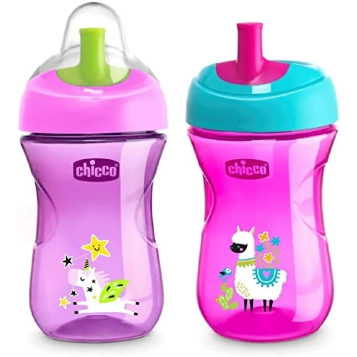 Pipetli Eğitim Bardağı (Pembe/Mor)