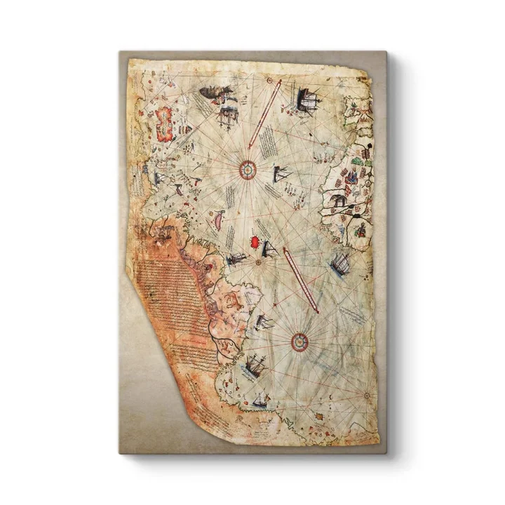 Piri Reis Dünya Haritası Kanvas Tablo 100 x 140