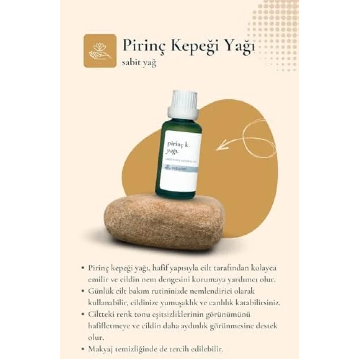 Pirinç Kepeği Yağı 30 ml - Cilt Aydınlatıcı ve Eşitleyici Bakım Yağı