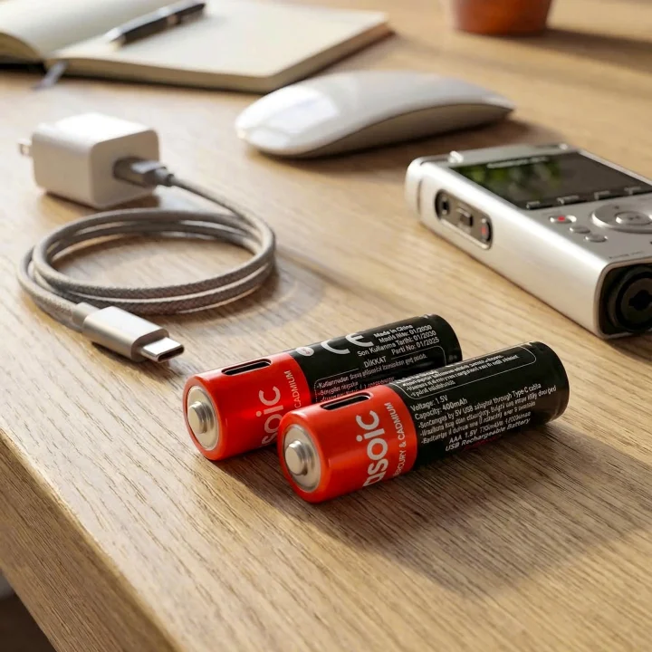 PL1400, AAA, Şarjlı Pil, 1.5VOLT, 400MAH/750MWH, Type-C Ile Kolay Şarj, 2 Li Paket