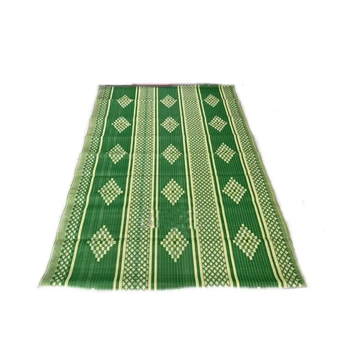 Plastik Hasır Kilim 1. Kalite - Çift Mekik Dokuma, Leke Tutmaz, Balkon Bahçe Kamp için Yer Hasırı Sergi Kilimi (Yeşil, 180 x 230 CM)