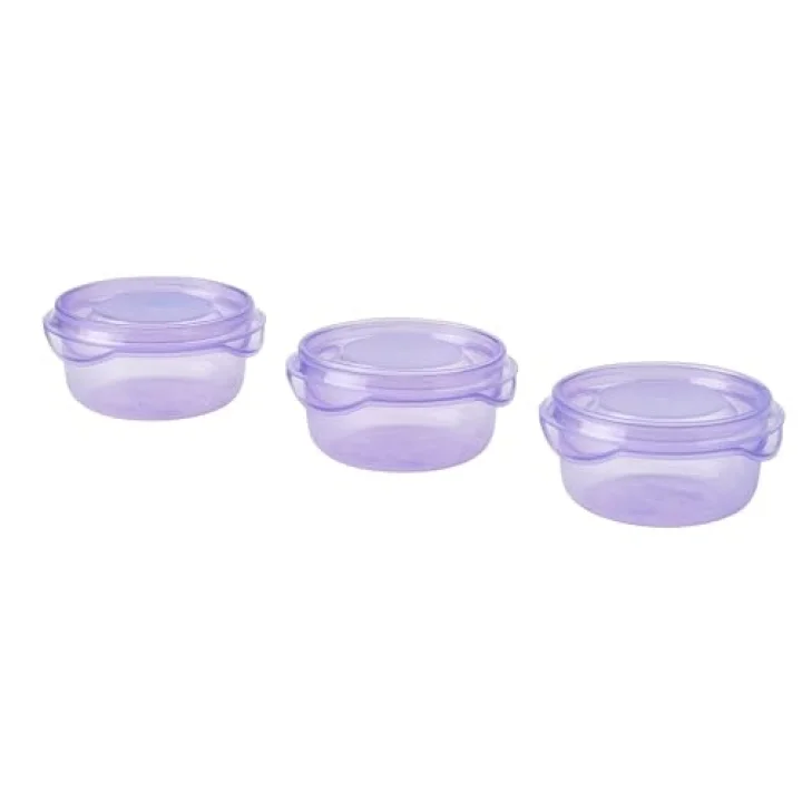 Plastik saklama kabı seti, lila, 70 ml, 3 parça