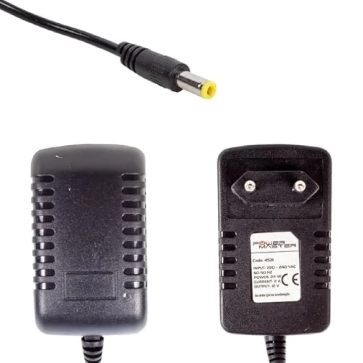 PM-4531 12 VOLT - 2 AMPER PLASTİK KASA PRİZ TİPİ ADAPTÖR 5.5 * 2.5 UÇ * MİNİ CİHAZ ADAPTÖRÜ