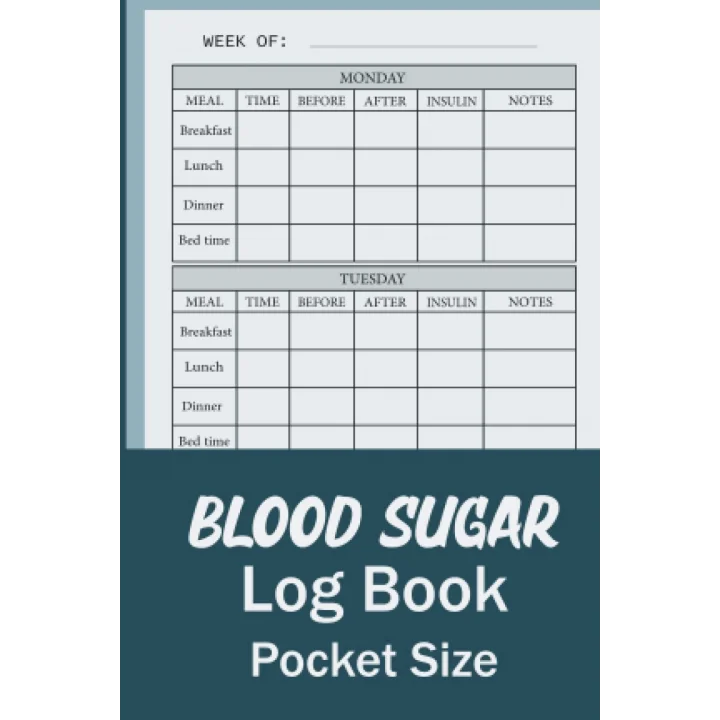 Pocket Size Blood Sugar Log Book: Small 4 x 6 inch Diabetic Logbook, 1 year Diabetes Diary, Weekly Blood Sugar Level Monitoring, 52 weeks Compact ... (Breakfast, Lunch, Dinner, Bedtime)