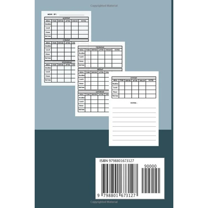 Pocket Size Blood Sugar Log Book: Small 4 x 6 inch Diabetic Logbook, 1 year Diabetes Diary, Weekly Blood Sugar Level Monitoring, 52 weeks Compact ... (Breakfast, Lunch, Dinner, Bedtime)