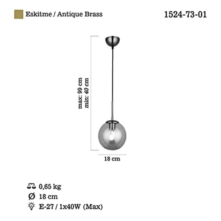 Polıno Tekli Eskitme Avize 1xe27