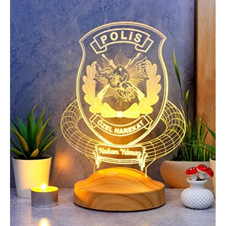 Polis Özel Harekat Kişiye Özel Özel Harekat Amblemli Led Lamba