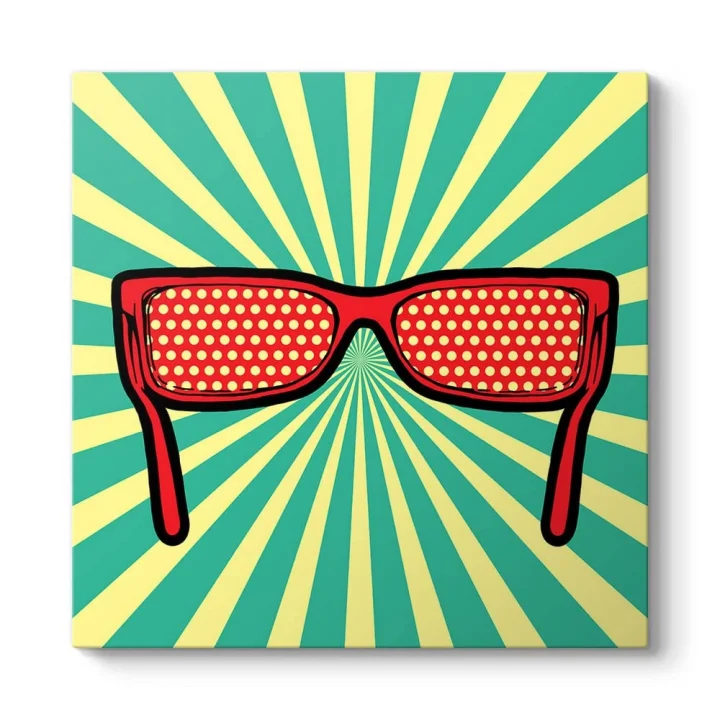 Pop Art Gözlük Tablosu 30 x 30