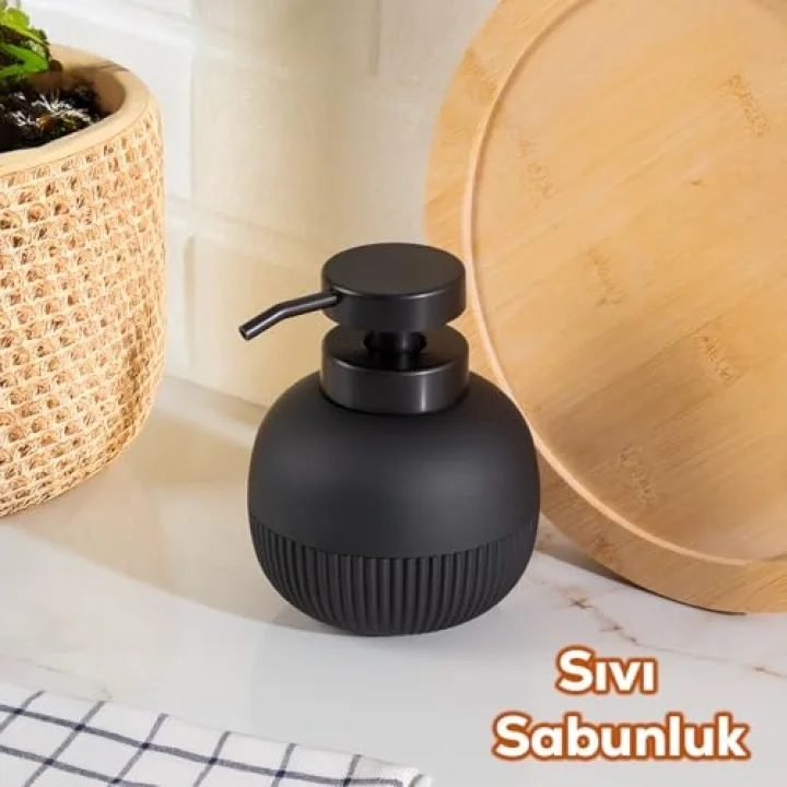 Porsima 3118 Banyo Ve Mutfak Sıvı Sabunluk 450 Ml Siyah