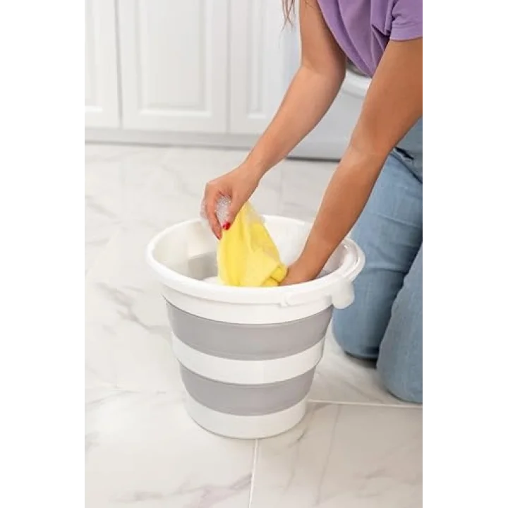Pratik Katlanabilir Akordiyon Plastik Kova 12,8 Lt