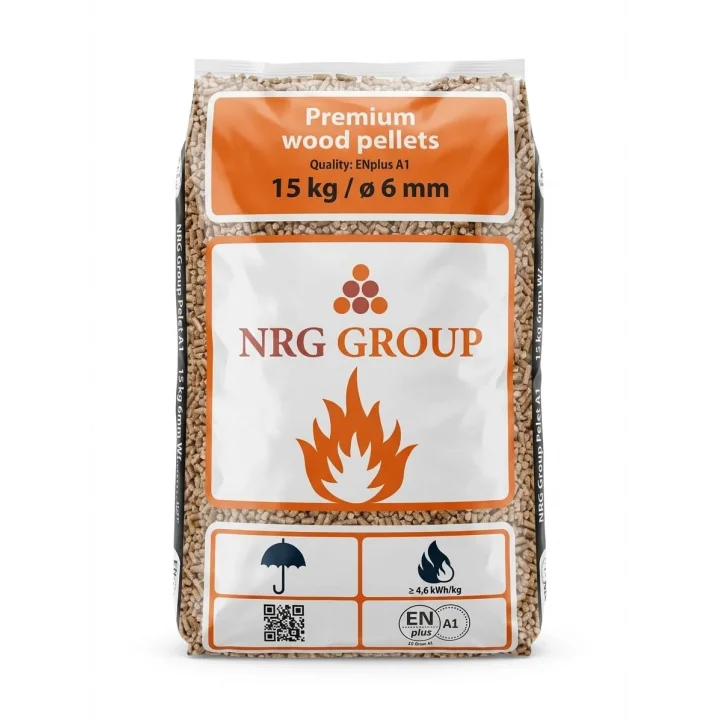 Premium Doğal Çam Peleti, ENplus A1 Kalite,%100 Çam, 6 mm, 15 kg