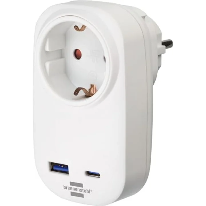 Premium Serisi Tek Soketli 20W Hızlı Şarj Özellikli Type-C ve USBli Şarj Korumalı Priz