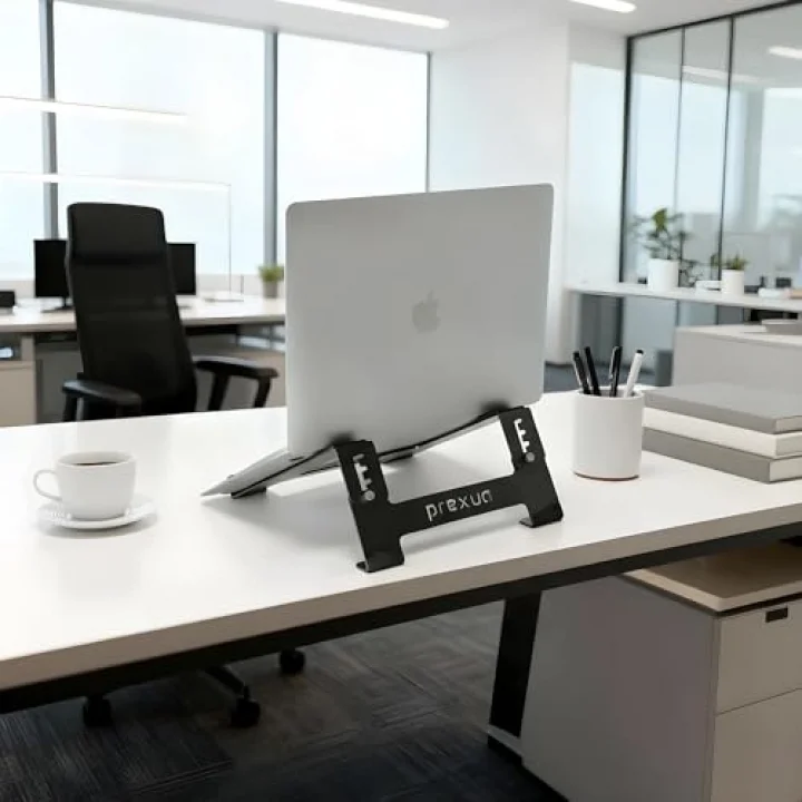 Prexua Stepper Laptop Standı - Notebook Yükseltici Altlık - Metal - Siyah - STP4025 (Siyah, Medium)