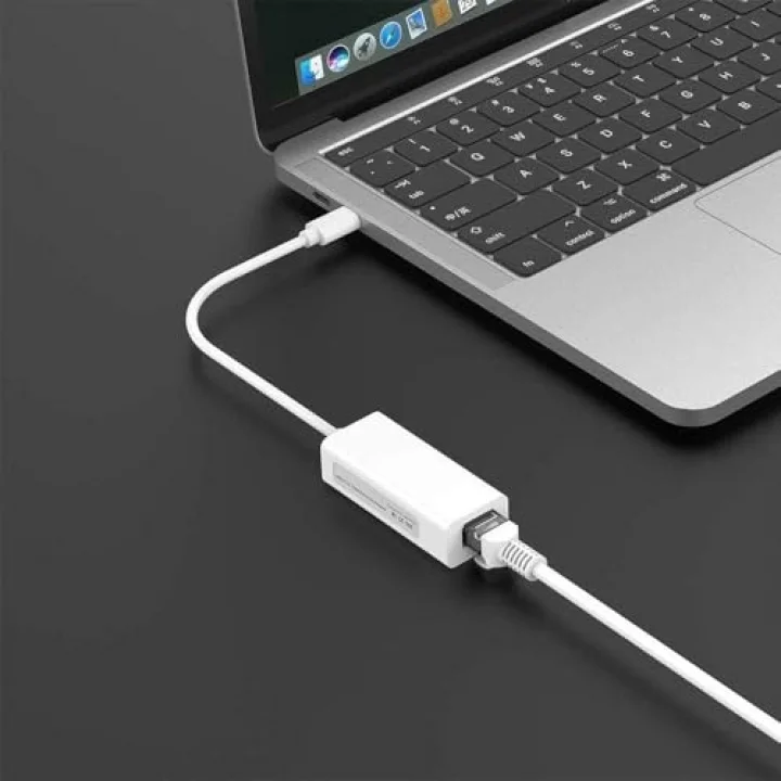 PrimeX PX-2131C Type-C to RJ45 Ethernet Adaptör, USB-C 10/100Mbps Kablolu İnternet Çevirici, Type-C USB Network Dönüştürücü, PC Laptop MacBook İçin RJ45 LAN Adaptör, Win10/11 Mac Linux Tak Çalıştır