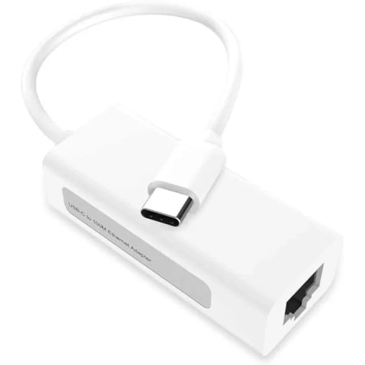 PrimeX PX-2131C Type-C to RJ45 Ethernet Adaptör, USB-C 10/100Mbps Kablolu İnternet Çevirici, Type-C USB Network Dönüştürücü, PC Laptop MacBook İçin RJ45 LAN Adaptör, Win10/11 Mac Linux Tak Çalıştır