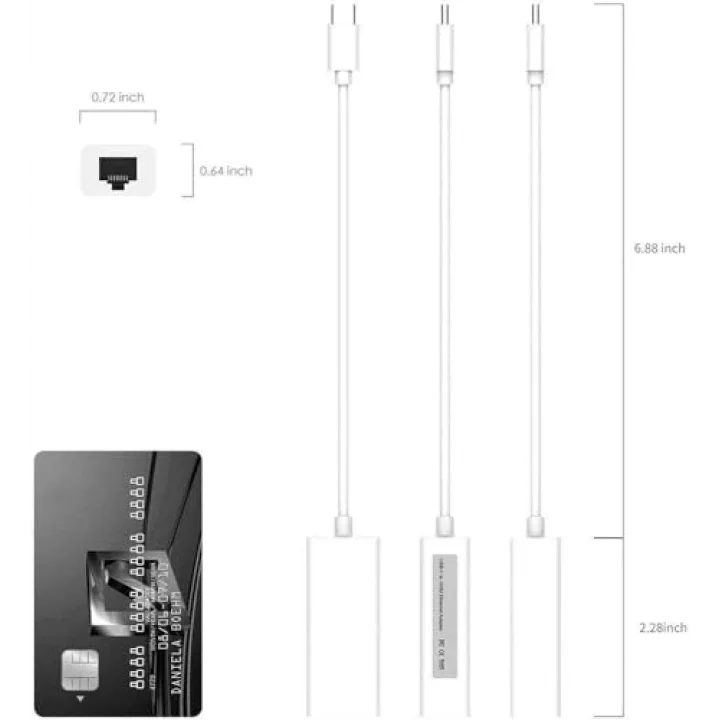 PrimeX PX-2131C Type-C to RJ45 Ethernet Adaptör, USB-C 10/100Mbps Kablolu İnternet Çevirici, Type-C USB Network Dönüştürücü, PC Laptop MacBook İçin RJ45 LAN Adaptör, Win10/11 Mac Linux Tak Çalıştır
