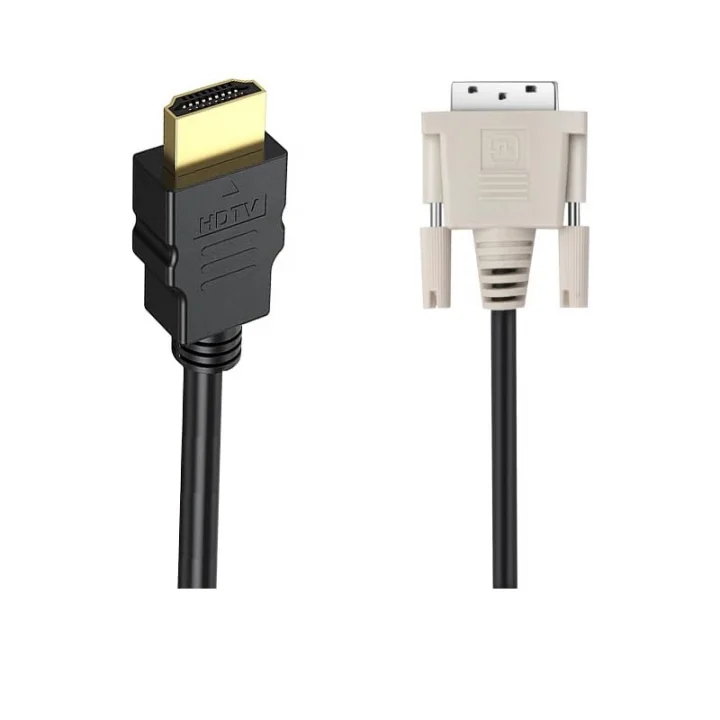 PrimeX PX-4106 Molex 2 Metre Dvi to Hdmi Kablo, HDMI to DVI Çift Yönlü Görüntü Aktarım Kablosu, 1080P Full HD DVI HDMI Erkek-Erkek Monitör TV Projeksiyon PC Ekran Kartı Bağlantı Kablosu, Altın Uçlu