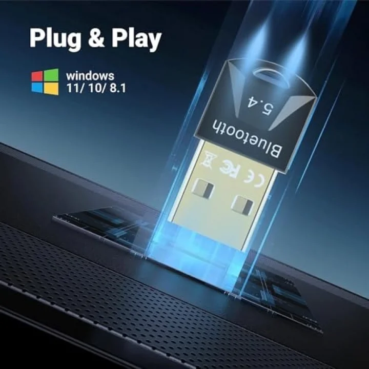 PrimeX PX-BTU54 Bluetooth 5.4 Nano USB Adaptör, PC Notebook Laptop İçin Mini Bluetooth V5.4 Dongle, Kulaklık Hoparlör Klavye Mouse Gamepad Bağlantı Adaptörü, Windows 11/10 Uyumlu