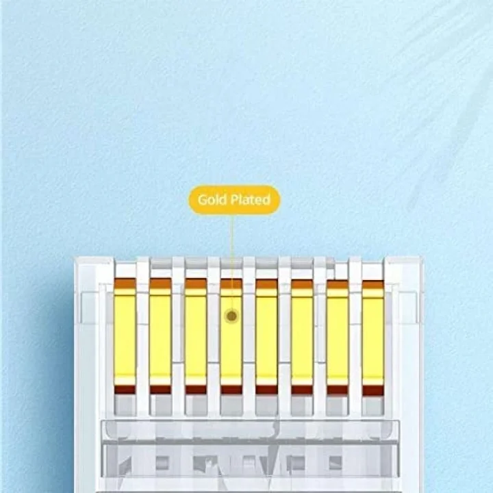 PrimeX PX-COB8P RJ45 Jack, 100’lü Paket UTP Ethernet Konnektör, 8P8C Network LAN Kablo Ucu, İnternet Kablosu Sonlandırma Plug, Modem Router Switch Patch Panel Kamera Sistemi Bağlantı Jakı