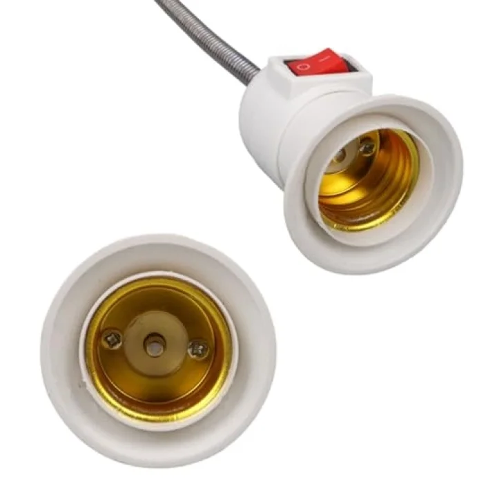 Prizden E27 Duya Dönüştürücü 26cm Spiralli Anahtarlı Duy